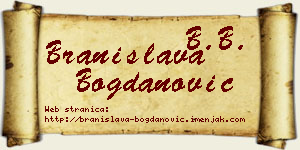 Branislava Bogdanović vizit kartica